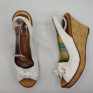 Sperry Top-Sider womens 9.5M Southsea White Sequin 3.75" Wedge 9506528